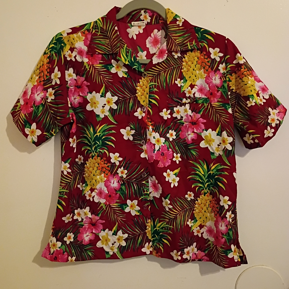 VTG King Kameha Women's Hawaiian Shirt Sz‎ M